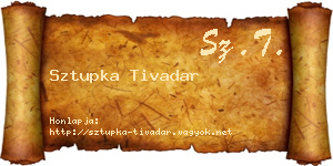Sztupka Tivadar névjegykártya